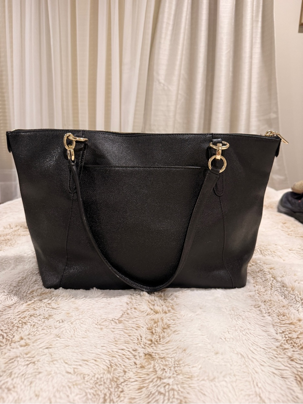 COACH Black Leather Gallery Tote Bag Gold Hardware – Excellent Condition - Picture 2 of 8